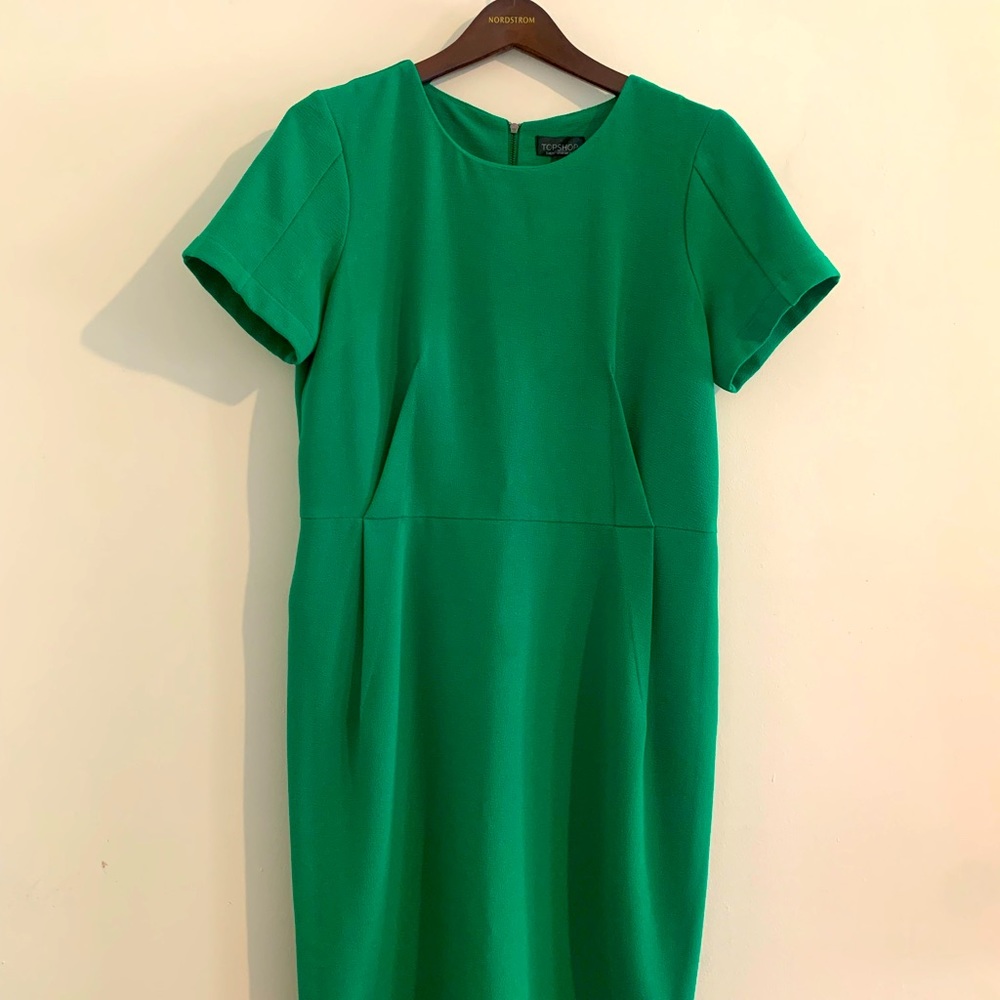Topshop | Emerald Crepe Dress